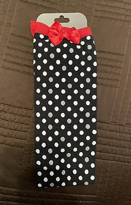 Disney Parks Minnie Mouse Knee High Socks Women’s OSFM Polka Dots Black Silver • $16