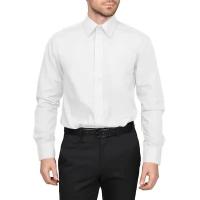 Men's Berlioni Long Sleeve Regular Fit Classic Button Up Solid Dress Shirt • $23.99