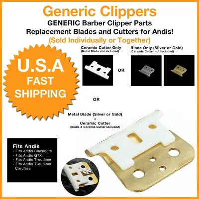 GENERIC Replacement Blades & Ceramic Cutter For Andis T Outliner GTX & More • $8.57