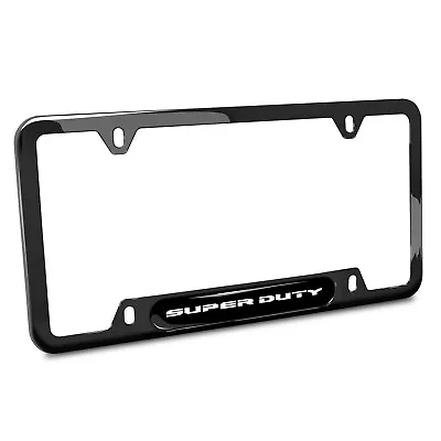 Ford Super-Duty Black Nameplate Black Stainless Steel License Plate Frame • $45.99