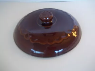  Marcrest Daisy Dot Brown Stoneware Casserole/dutch Oven Lid Only 7 3/4  Vintage • $12.95