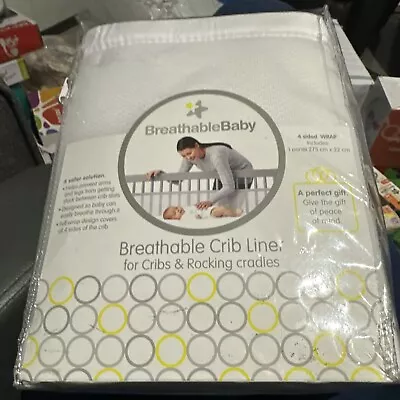 BreathableBaby Breathable Mesh Crib Liner — Classic Collection — White — Fits — • £27.99