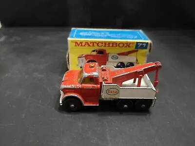 Y181-MATCHBOX LESNEY No71C FORD HEAVY WRECK TRUCK AND BOX.AMBER WINDOWS • $105.67