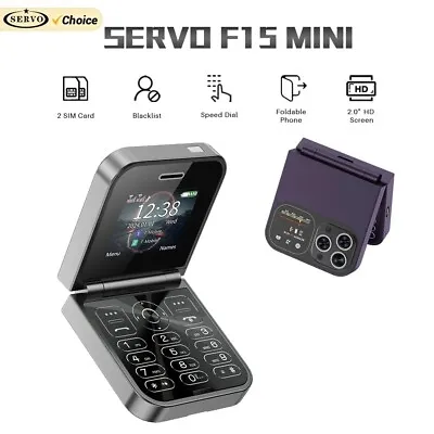 1.77  Unlocked SERVO Mini GSM Dual SIM Flip Mobile Cell Phones Bluetooth Dialer • $32.59