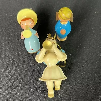 Vintage Wooden Ornament Angels Lot Of 3 • $14.23