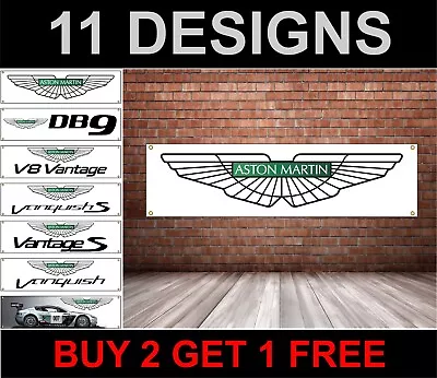 Aston Martin Banner Garage Workshop Printed Pvc Advertising Sign Racing • $18.64