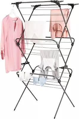 Minky Premium Sure Grip 3 Tier Airer Stainless Steel Gunmetal Standard Size • £48.61