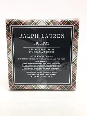 RALPH LAUREN HOLIDAY -4 Votive Candles/red Currant • £56.86