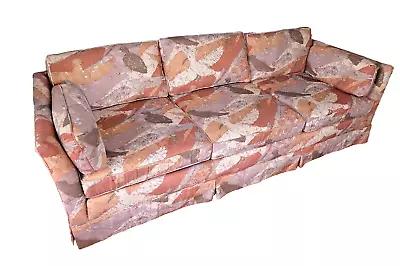 Bernhardt Flair Sofa Vintage Batik Bird Print 7 Ft Couch Boho Chic Autumn Colors • $1750