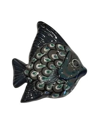 Vtg Ken Edwards Tonala Mexico Folk Art Pottery Fish Figurine Plaque Wall Hanging • $18.50