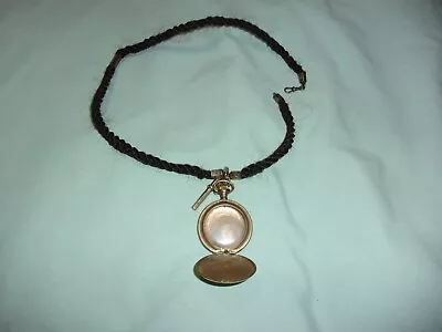 Antique Hair Mourning Jewelry Watch Fob With Gold Locket Child's Hair 1850'S • $125