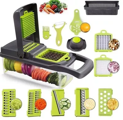 £7.99 • Buy 15 In 1 Vegetable Chopper Salad Fruit Mandolin Slicer Food Dicer Cutter Peeler