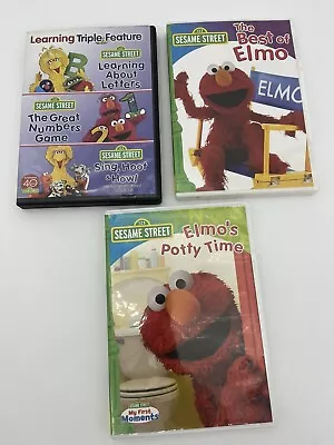 Sesame Street 3 DVD's Elmo's Potty Time The Best Of Elmo DVD Learning DVD • $11.08