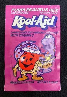 Vintage/Collectible 1990s Kool Aid Purplesaurus Rex Drink Mix Packet Unopened • $23