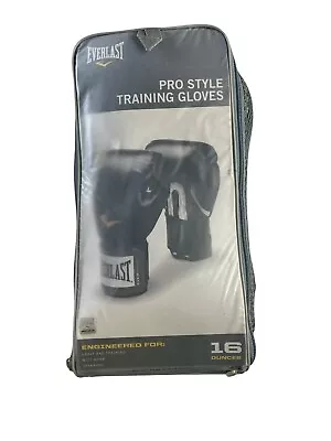 Everlast Pro Style Full Mesh Palm Training Boxing Gloves Size 16 Ounces Black • $26