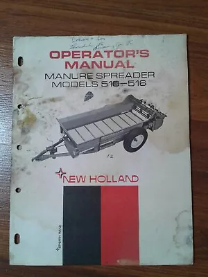 New Holland Operator's Manual Manure Spreader Models 510-516 • $7.61