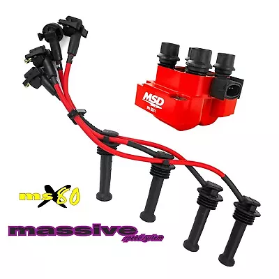 Ignition Kit MSD Coil Pack MSX80 Spark Plug Cables Wires Focus Zetec 2.0 SVT ZX2 • $157.15