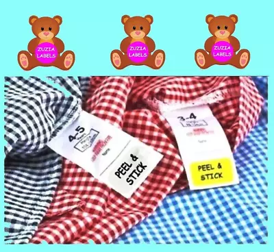 20 Stick On Clothing Name Labels Clothes School Uniform Care Home Kids Children' • £3.90