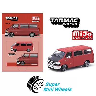 Tarmac Works 1:64 Dodge Van – Red – MiJo Exclusives • $13.99