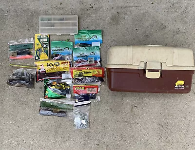 Vintage Plano Tackle Box And Lots Of Fishing Lures-Fishing Equipment • $49.99