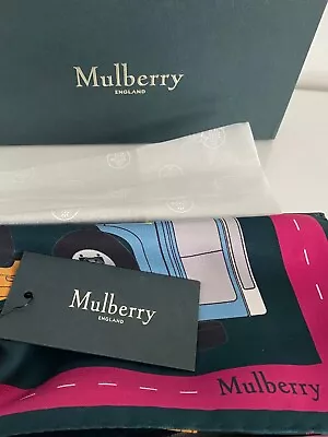 Mulberry England  Ladies Square Silk Twill Scarf  Gift Box : Perfect Gift : New • £62.16