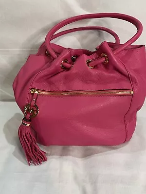 NWT Michael Kors Pink Zinnia Leather Charm Tassel Large Tote Bag • $269