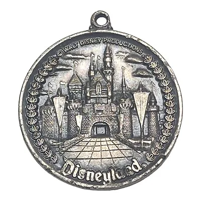 Vtg 80s Disneyland Park Silvered Bronze Medallion Theme Park Souvenir Key Chain • $29.99