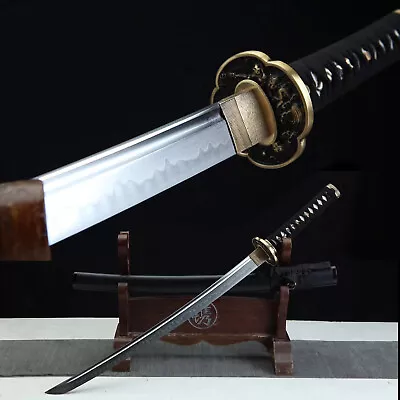 Handmade 30''Real Hamon Wakizashi Clay Tempered T10 Steel Japanese Samurai Sword • $135.99