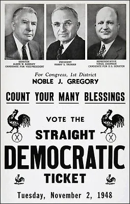 $11.95 • Buy Harry Truman Campaign Poster 11X17  Reprint 1948 Kentucky
