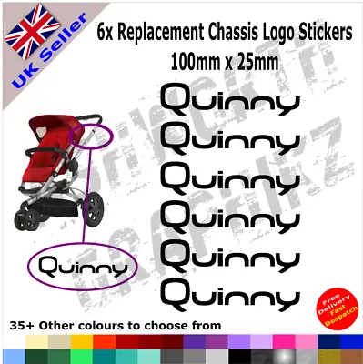 6x Quinny Buzz Or Zapp Replacement Logo Stickers Pushchair Stroller 35+ Colours • £2.95