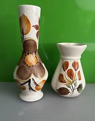 Pair Of Hand Painted Vintage E. Radford Ceramic Bud Vases • £5