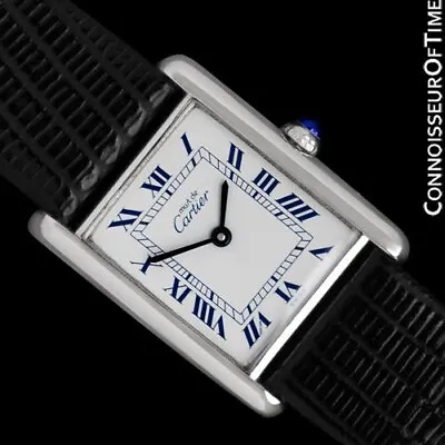 Cartier Mens Tank Louis Watch 18K White Gold Over Silver - Mint With Warranty • $2495