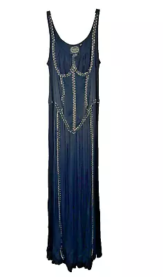 Black Gothic Rayon Dress Medieval Renaissance Costume Cosplay One Size • $99.99