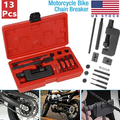 13PCS Heavy Duty Motorcycle Bike Chain Splitter/Breaker Link Riveting Tool Kit • $21