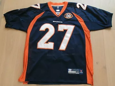 Denver Broncos #27 Moreno 50 Anniversary Sewn Reebok  Nfl Football Jersey Men 50 • $34.99