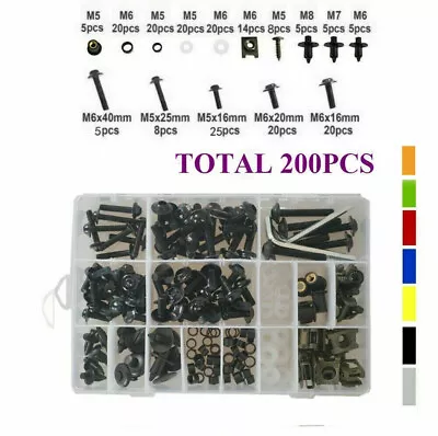 200x Fairing Body Bolts Kit Screws Clip For Kawasaki 93-01 NINJA ZX-11 ZZR1100D • $26.99