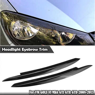 $14.78 • Buy Front Headlight Lamps Eyelid Eyebrow Cover For VW GOLF MK6 GTI R 2008-2013 2019