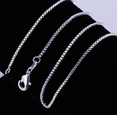 925 Silver Box 0.8mm*18 Inches With Platinum Plated Chain Necklace Lobster Clasp • £2.49