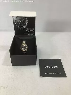 Citizen EM1014-50E Ladies Eco-Drive Silhouette Diamond TwoTone Watch NEW *SCUFFS • $63.24