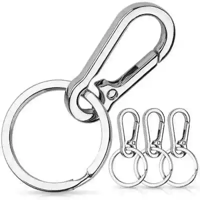 Mini Stainless Steel Carabiner Key Chain Clip Hook Buckle Keychain Key Ring NEW • $6.29