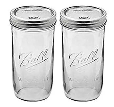 Ball 24 Oz Jar Wide Mouth 24 Ounce Pack Of 2Clear • $64.40