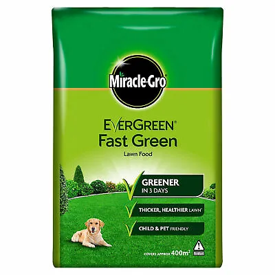 Miracle-Gro Evergreen Fast Green Lawn Food 400m2 14kg Grass Feed Fertiliser • £30.65