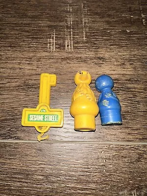 2 VTG Fisher Price Little People SESAME STREET GROVER Figure 1971 Big Bird Key • $7.99