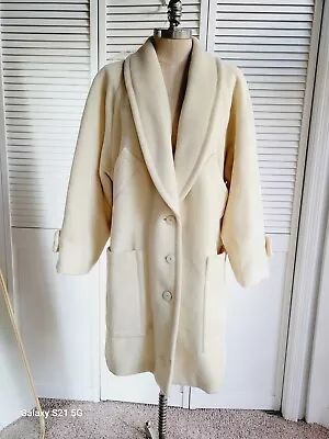 Vintage 1980's Escada   Long Coat Angora  Alpaca Wool Full Length Blazer Sz. 40 • $105.99