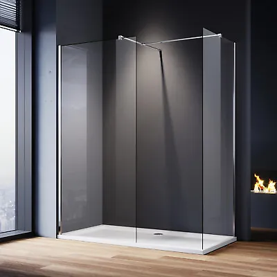 Walk In Shower Enclosures And Tray 8mm Easy Clean NANO Glass Screen Side Panel  • £247.99