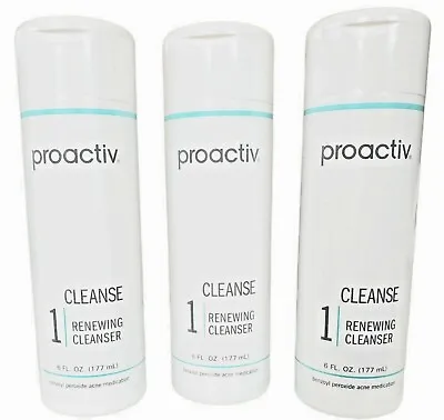 $49.95 • Buy 3 PACK Proactiv 6 Oz 90 Day Step 1 Cleanse RENEWING CLEANSER Benzoyl Peroxide