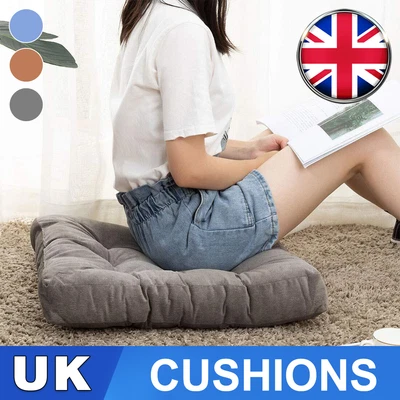 £7.59 • Buy 8cm Thick Cotton Room Floor Cushion Large Square Seat Pad  Dining Chair Cushion