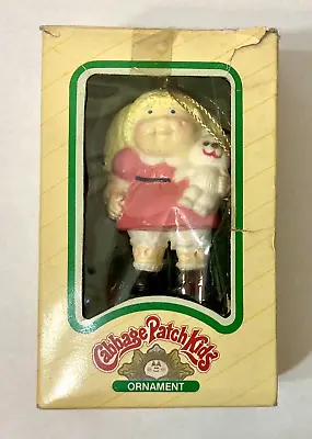 VTG Cabbage Patch Kids Girl Christmas Ornament Pink Dress Teddy Bear 1984 #9121 • $9.87