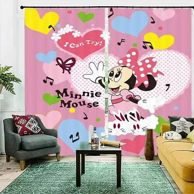 £174.49 • Buy Butterfly Mickey Mouse 3D Curtain Blockout Photo Printing Curtains Drape Fabric