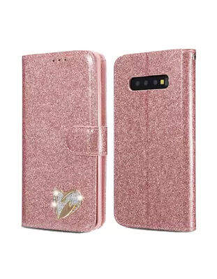 BN Samsung S8 + Plus Bling Wallet Phone Holder Cover Case Rose Pink • $19